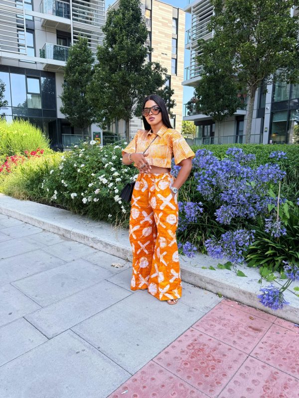 Adire Crop shirt and Pant set