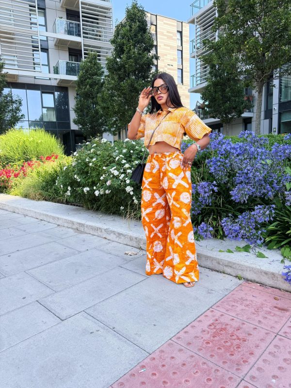 Adire Crop shirt and Pant set