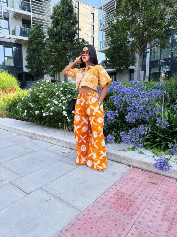 Adire Crop shirt and Pant set